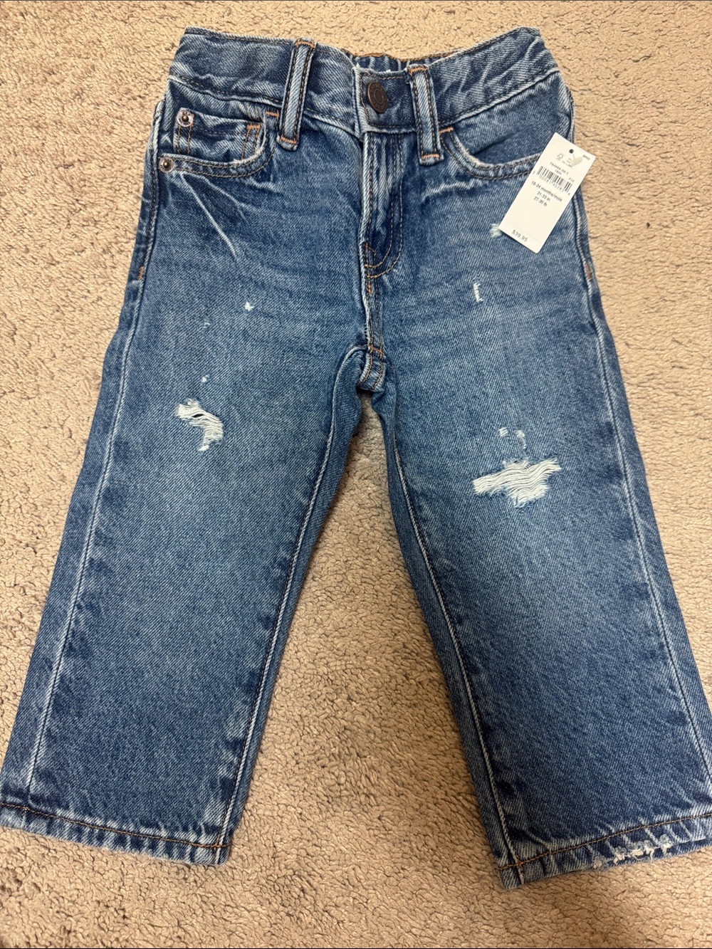 NWT GAP Classic Boys' Distressed Blue Jeans